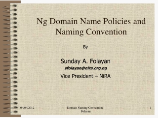 Ng Domain Name Policies and Naming Convention