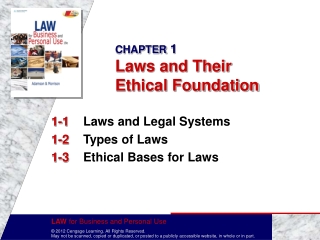 CHAPTER  1 Laws and Their Ethical Foundation