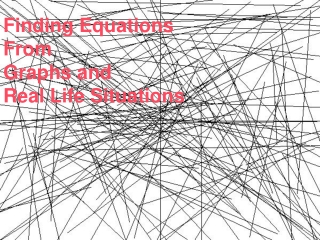 Finding Equations  From  Graphs and  Real Life Situations