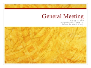 General Meeting