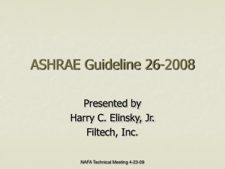 ASHRAE Guideline 26-2008