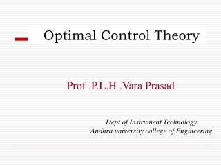 Optimal Control Theory