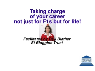 Taking charge  of your career  not just for F1s but for life!