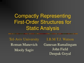 Compactly Representing  First-Order Structures for  Static Analysis