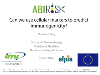 Can we use cellular markers to predict immunogenicity?