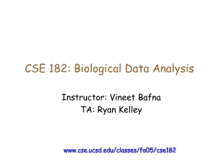 CSE 182: Biological Data Analysis