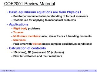 COE2001 Review Material