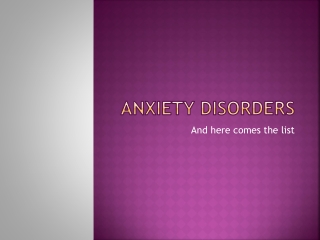 Anxiety Disorders