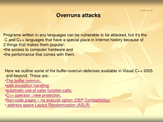 Overruns attacks