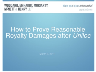 How to Prove Reasonable Royalty Damages after  Uniloc