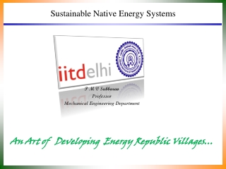 Sustainable Native Energy Systems