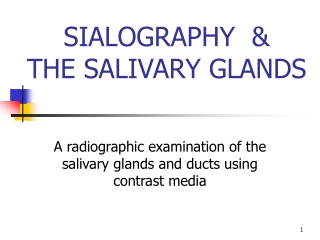 SIALOGRAPHY  &amp;  THE SALIVARY GLANDS