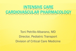 Intensive Care Cardiovascular Pharmacology