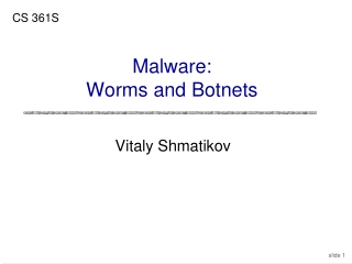 Malware: Worms and Botnets