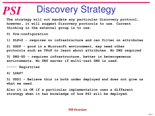 Discovery Strategy