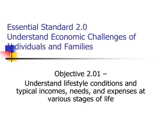 Essential Standard 2.0 Understand Economic Challenges of Individuals and Families