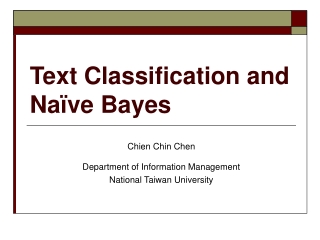 Text Classification and Naïve Bayes