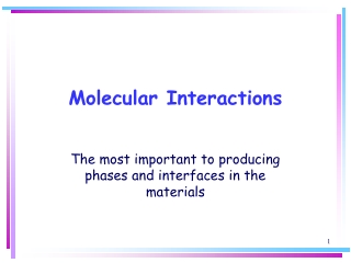 Molecular Interactions