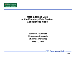 Mars Express Data at the Planetary Data System Geosciences Node