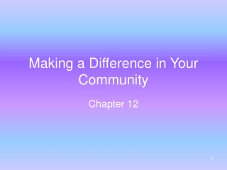 Making a Difference in Your Community