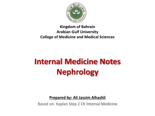 Kingdom of Bahrain Arabian Gulf University College of Medicine and Medical Sciences