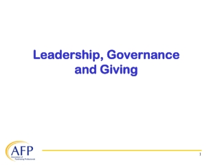 Leadership, Governance  and Giving