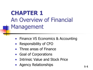 CHAPTER 1 An Overview of Financial Management