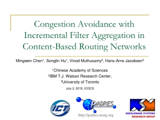 Congestion Avoidance with Incremental Filter Aggregation in Content-Based Routing Networks