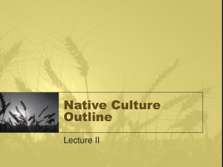 Native Culture Outline