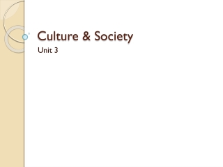 Culture &amp; Society