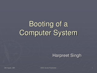 Booting of a  Computer System