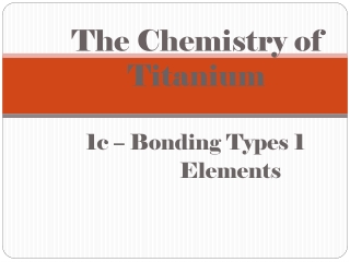 The Chemistry of Titanium