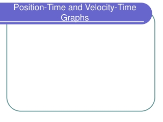 Position-Time and Velocity-Time Graphs