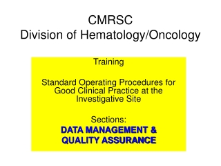 CMRSC  Division of Hematology/Oncology