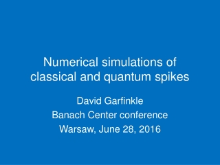 Numerical simulations of classical and quantum spikes