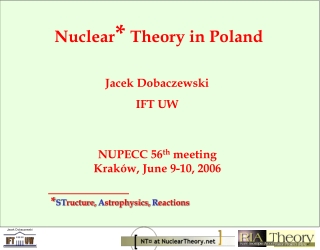 Nuclear *  Theory in Poland