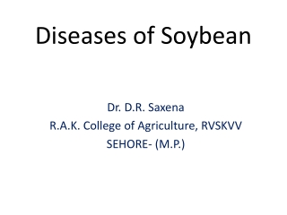 Diseases of Soybean