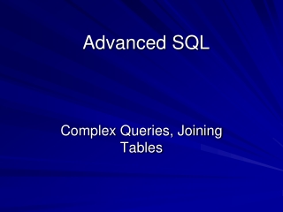 Advanced SQL