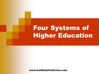 Four Systems of Higher Education