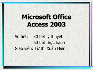 Microsoft Office  Access 2003