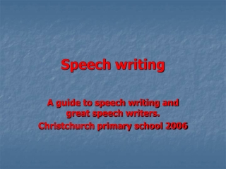 Speech writing