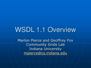 WSDL 1.1 Overview