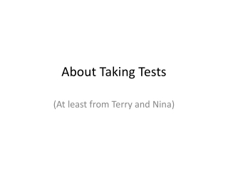 About Taking Tests