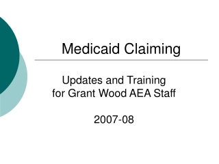 Medicaid Claiming