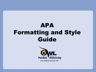 APA  Formatting and Style Guide