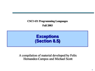 Exceptions  (Section 8.5)