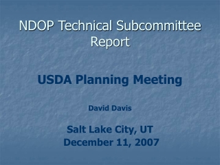 NDOP Technical Subcommittee Report