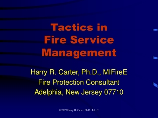 Tactics in  Fire Service Management