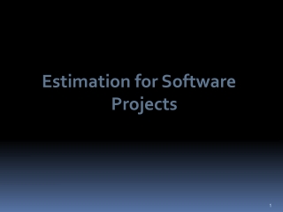 Estimation for Software Projects