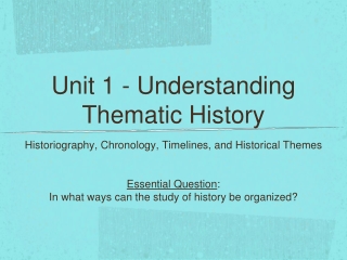 Unit 1 - Understanding Thematic History